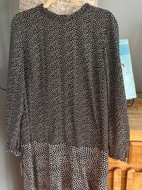 LOFT Black and White Polka Dot Dress